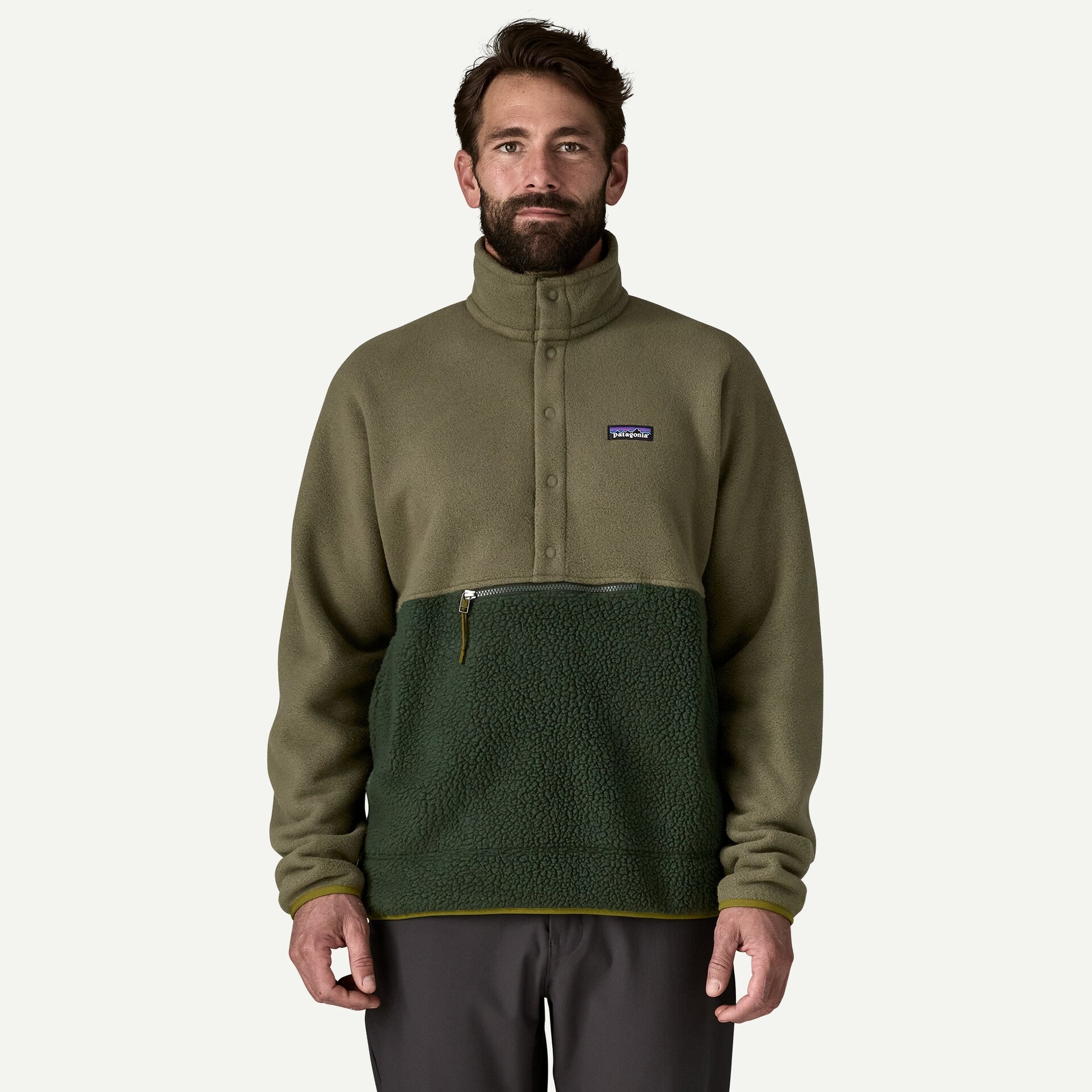 Men's Retro Pile Half-Snap Fleece Pullover