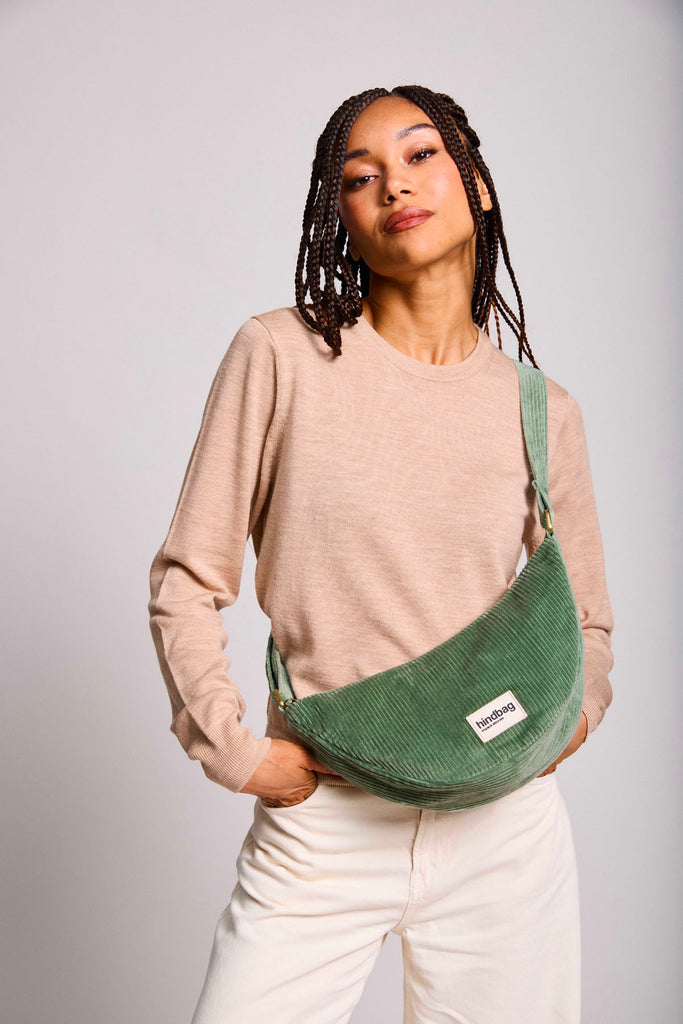 Sac banane Andrea Velours Vert d'eau