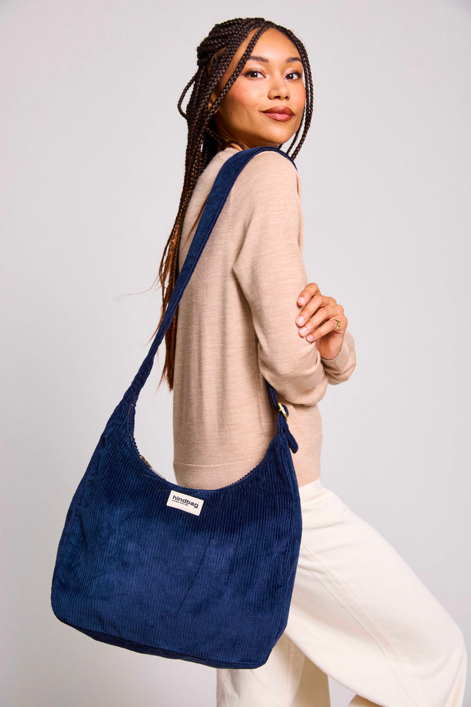 Sac hobo Claire Velours Marine