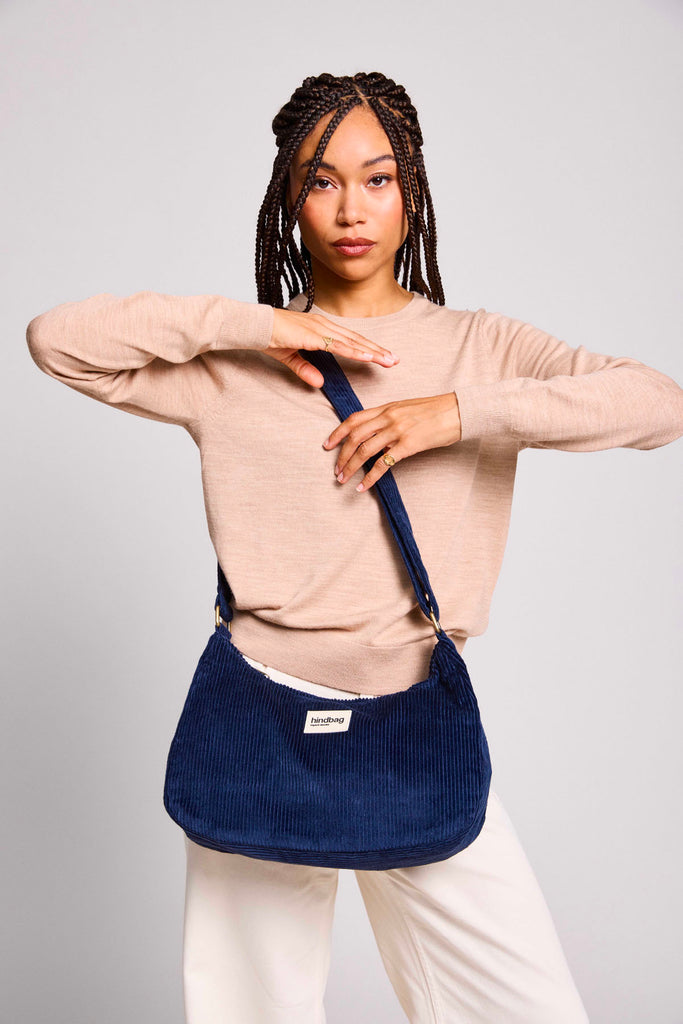 Sac Rosa Velours Marine