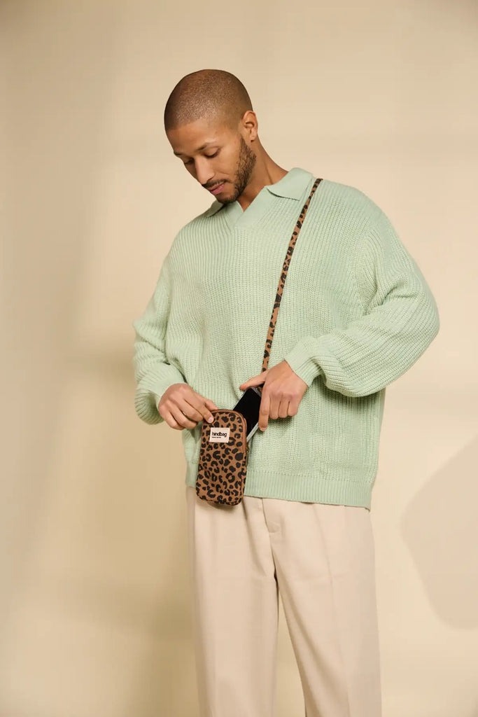 Pochette téléphone Bill Léopard cannelle