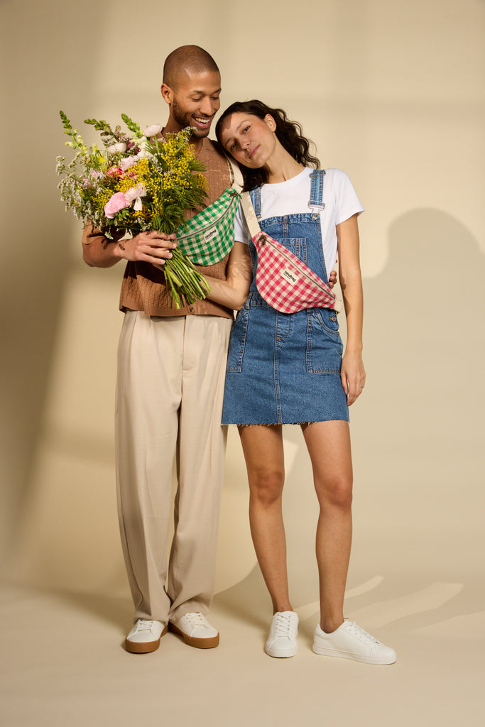 Sac banane Olivia Vichy rose