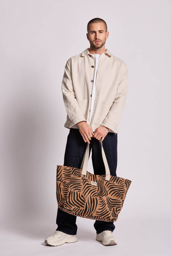 Sac cabas Claude Zèbre cannelle