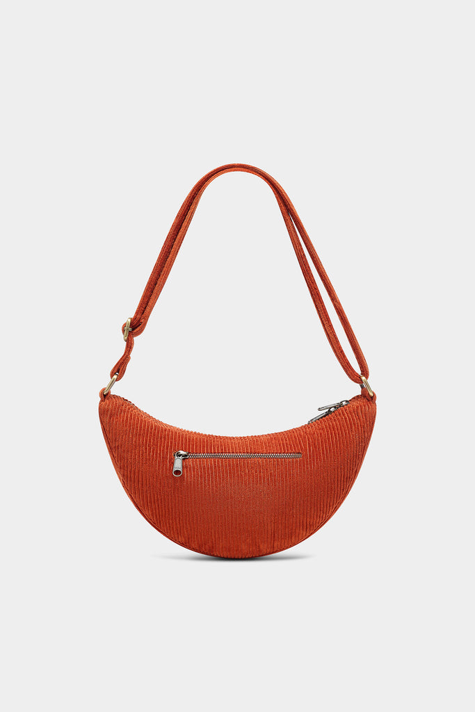 Sac banane Andrea Velours Brique