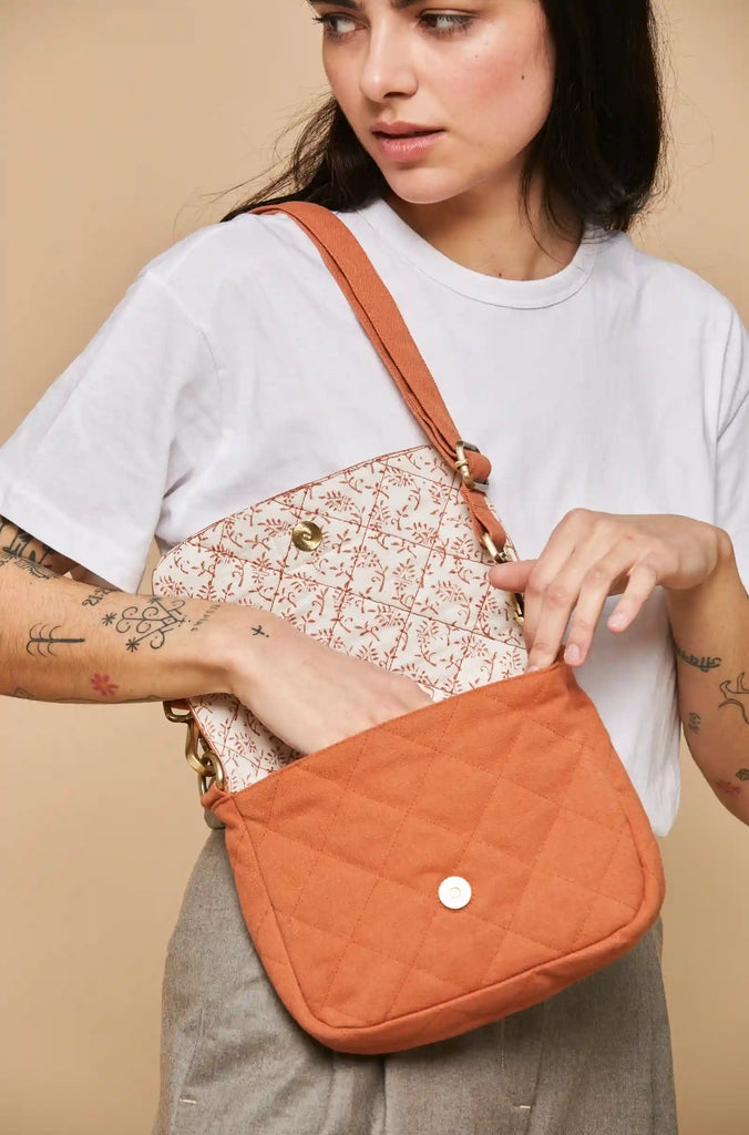 Sac à main matelassé Margault Sienne