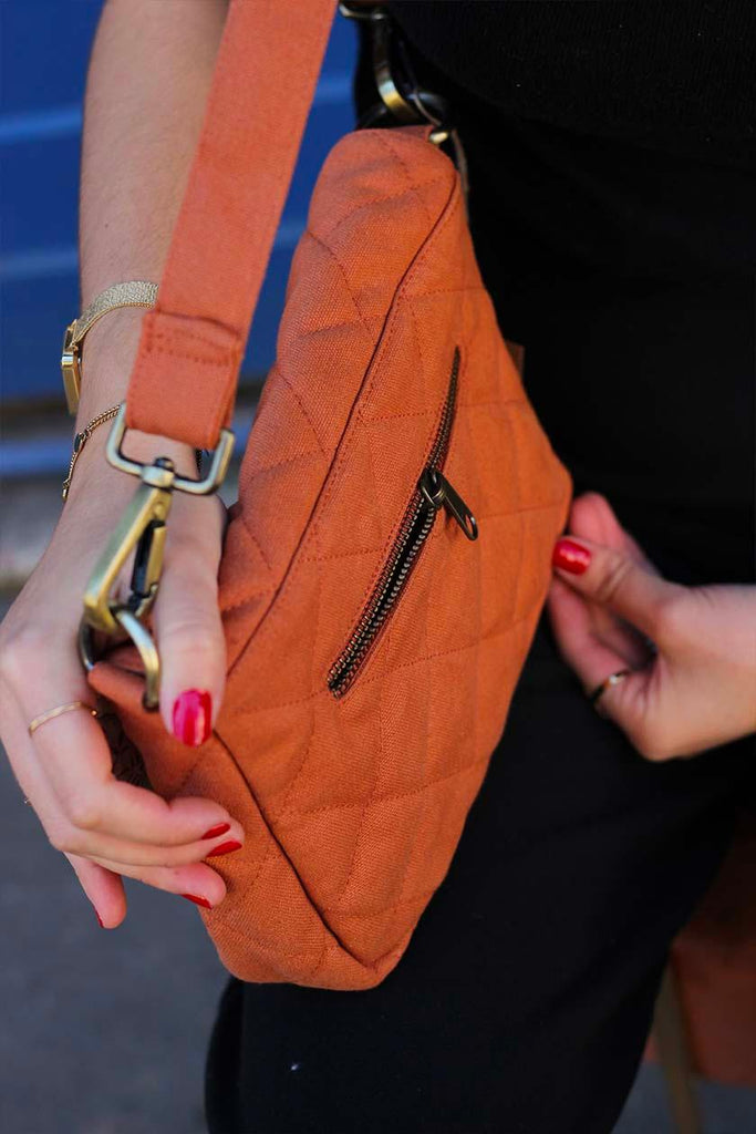 Sac à main matelassé Margault Sienne