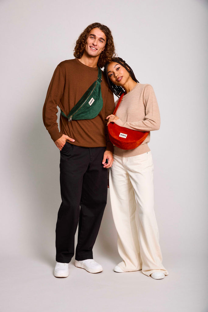 Sac banane L Sasha Velours Sapin