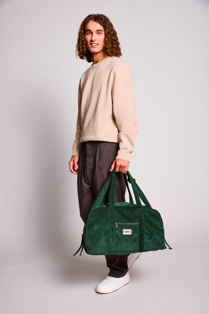 Sac à langer Basile Velours Sapin