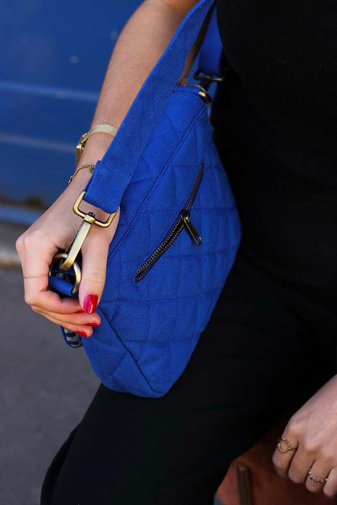 Sac à main matelassé Margault Bleu électrique