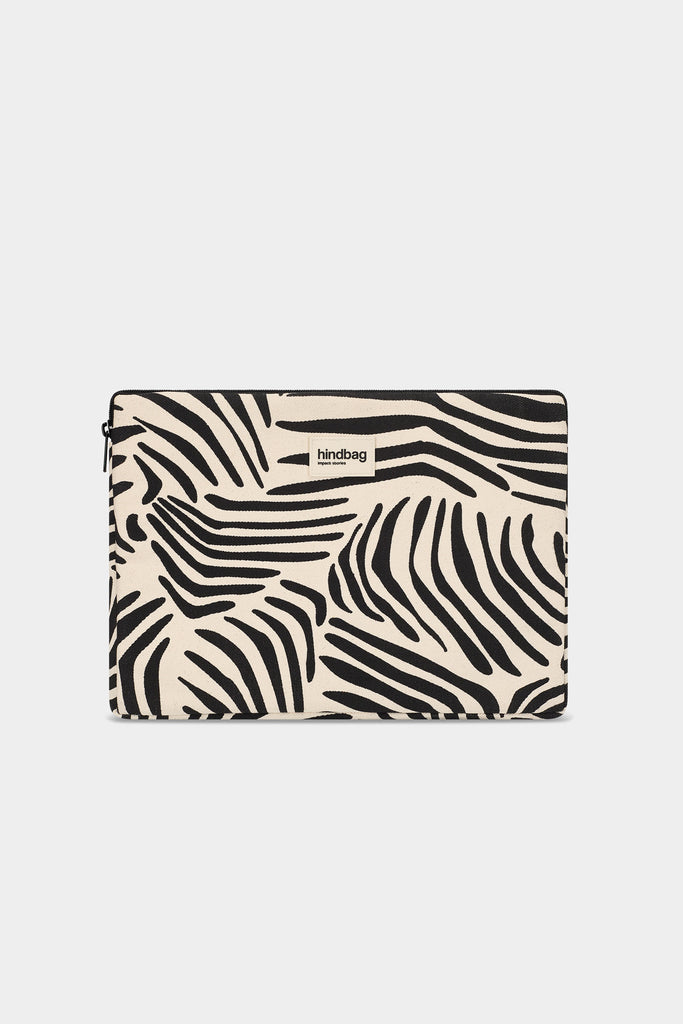 Housse d'ordinateur Ava zèbre écru
