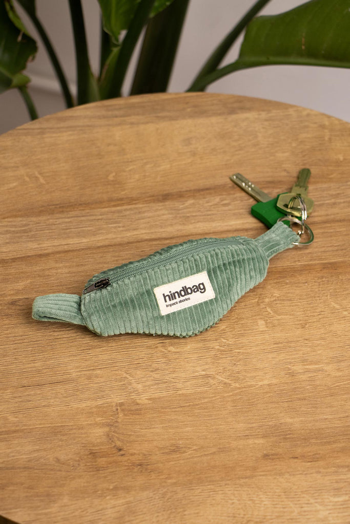 Porte-clés banane Côme Velours Vert d'eau