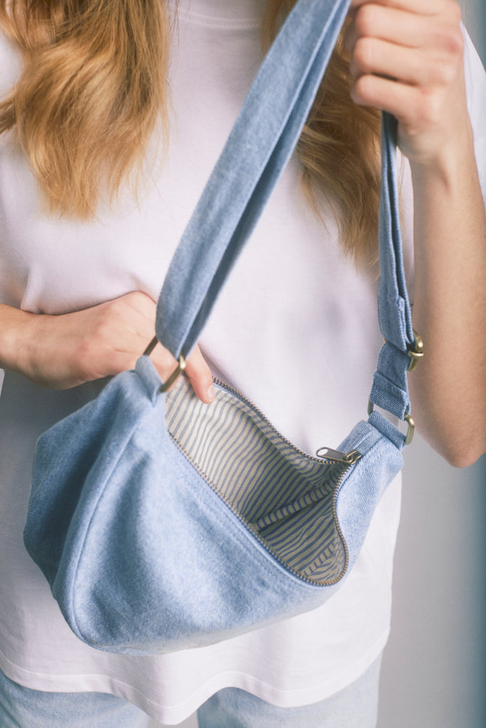 Sac banane Andrea Denim Bleu