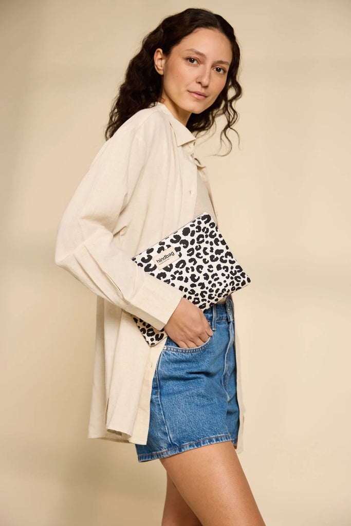 Pochette Ema Léopard écru