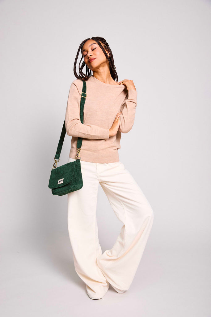 Sac à main Margault Velours Sapin