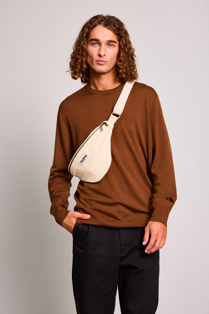 Sac banane Olivia Velours Beige