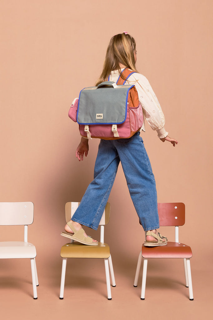 Cartable Léo Tricolore Sauge