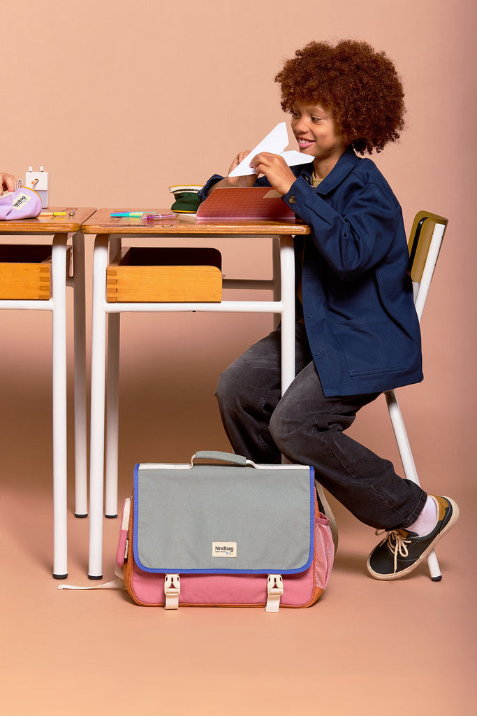 Cartable Léo Tricolore Sauge