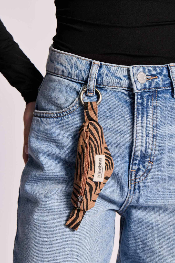 Porte-clés banane Côme Zèbre cannelle