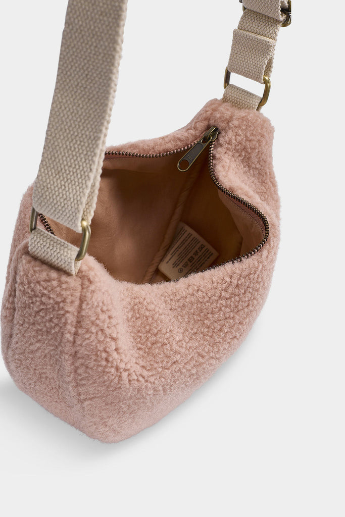 Sac banane Andrea Teddy Rose poudré