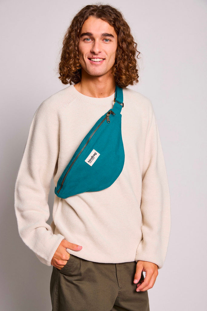 Sac banane L Sasha Bleu paon