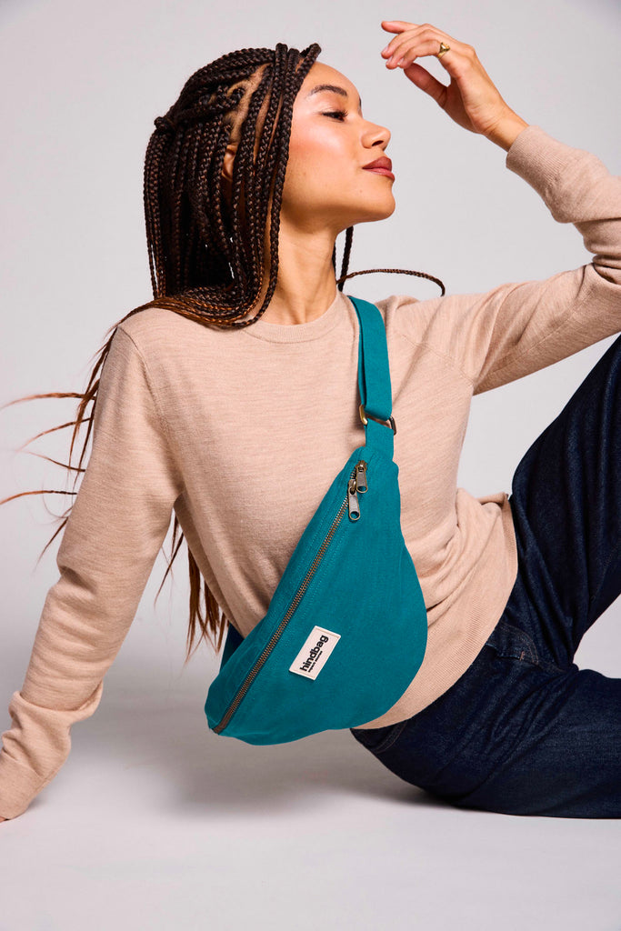 Sac banane L Sasha Bleu paon