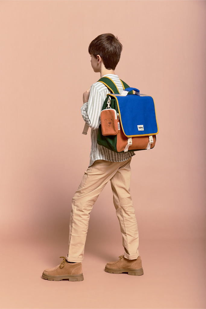 Cartable Léo Tricolore Bleu électrique