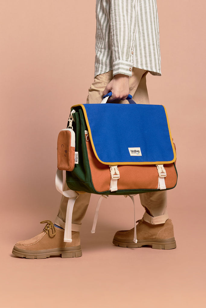 Cartable Léo Tricolore Bleu électrique