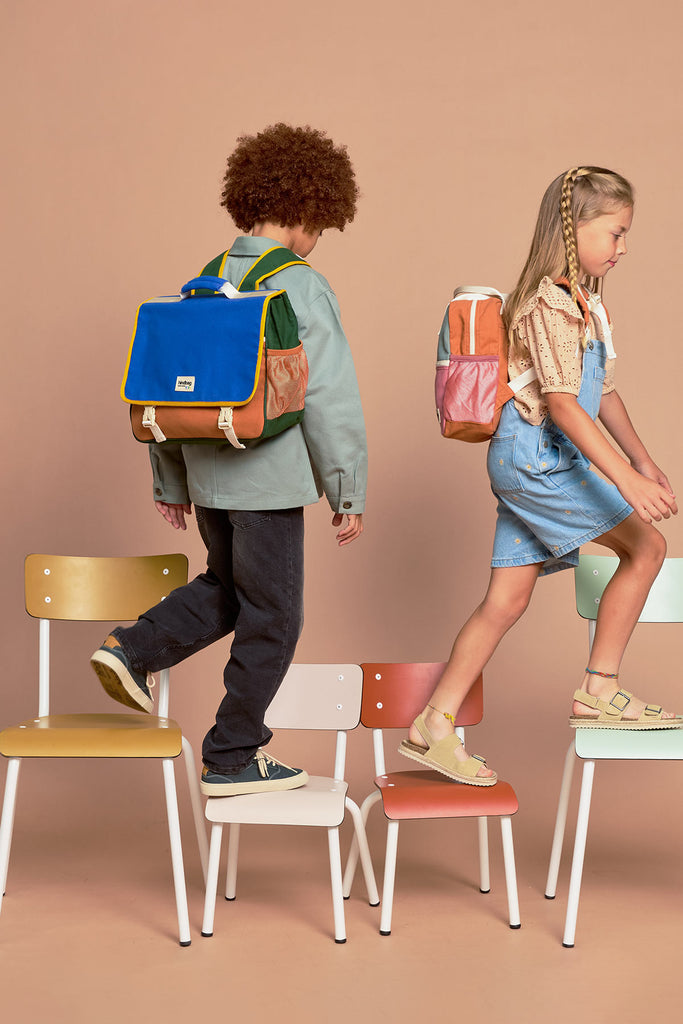 Cartable Léo Tricolore Bleu électrique