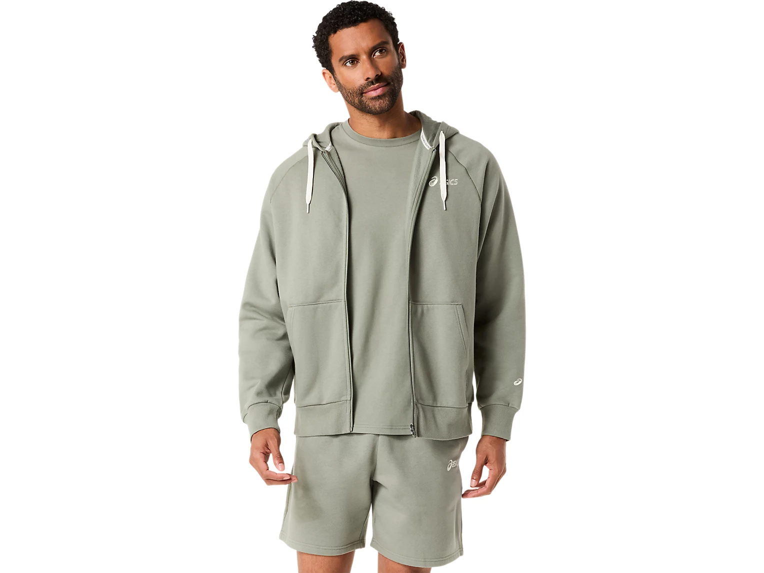 ASICS LOGO FLEECE FULL ZIP HOODIE - Homme