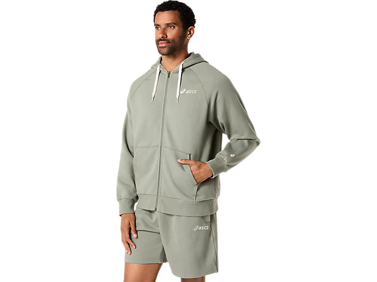 ASICS LOGO FLEECE FULL ZIP HOODIE - Homme