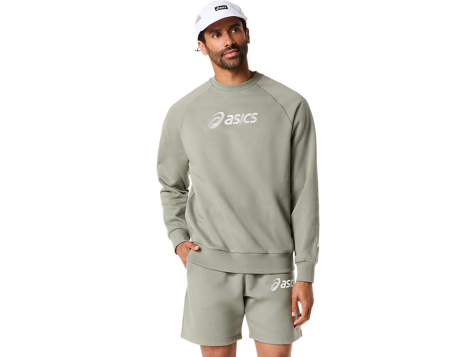 ASICS LOGO FLEECE CREW-NECK TOP - Homme