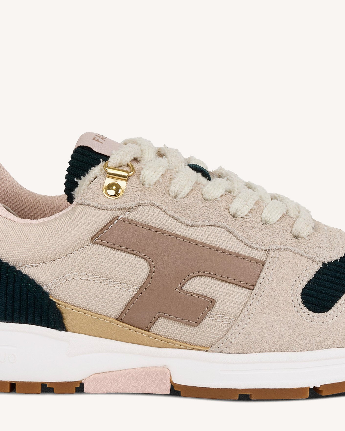 Baskets écru & vert émeraude - OLIVE