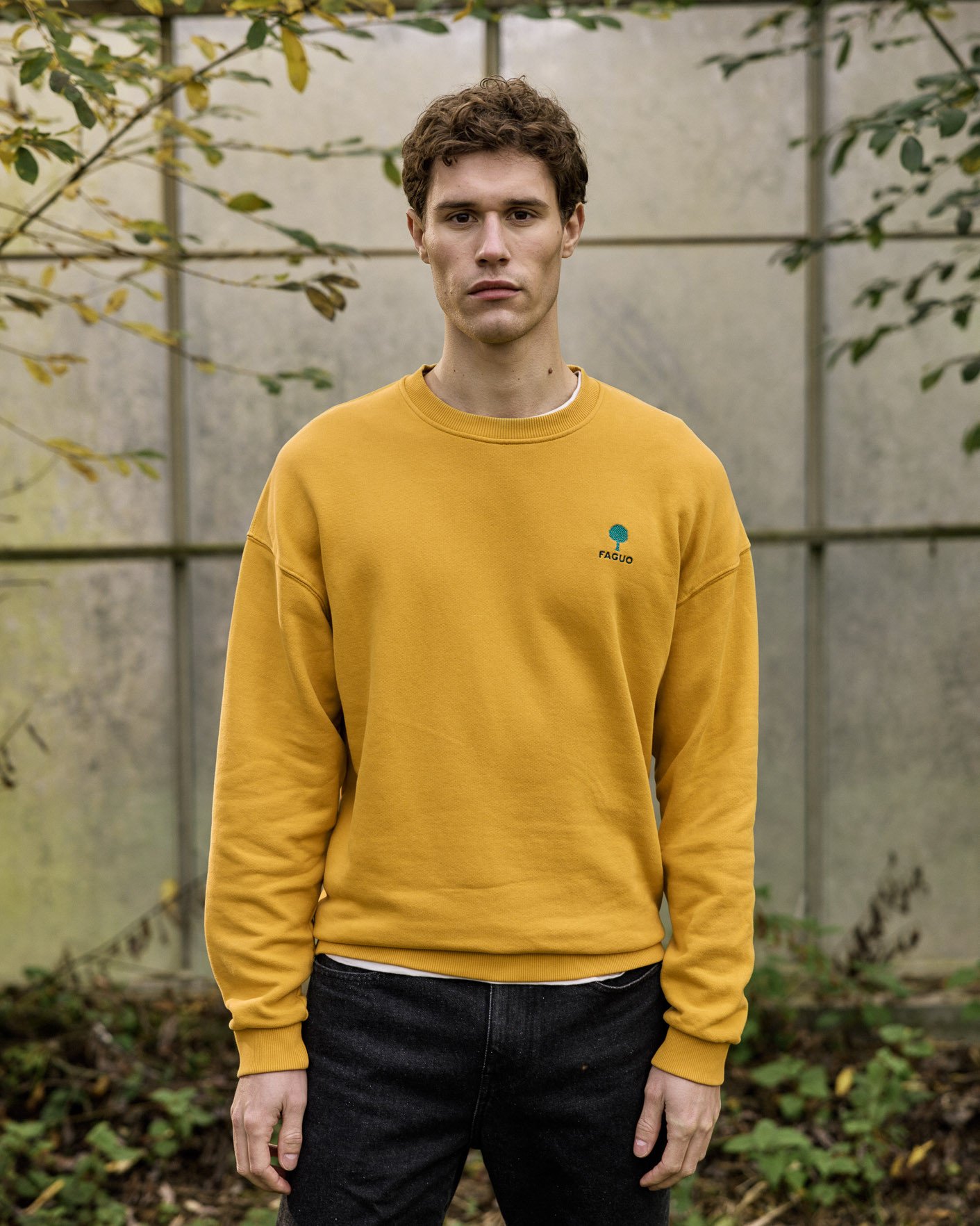 Sweat col oversize rond ocre - FANGO