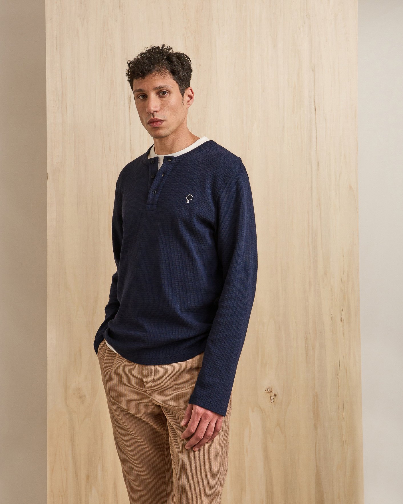 T-shirt manches longues bleu marine coton - FAROZ