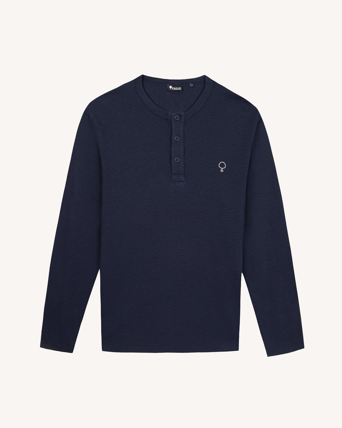 T-shirt manches longues bleu marine coton - FAROZ