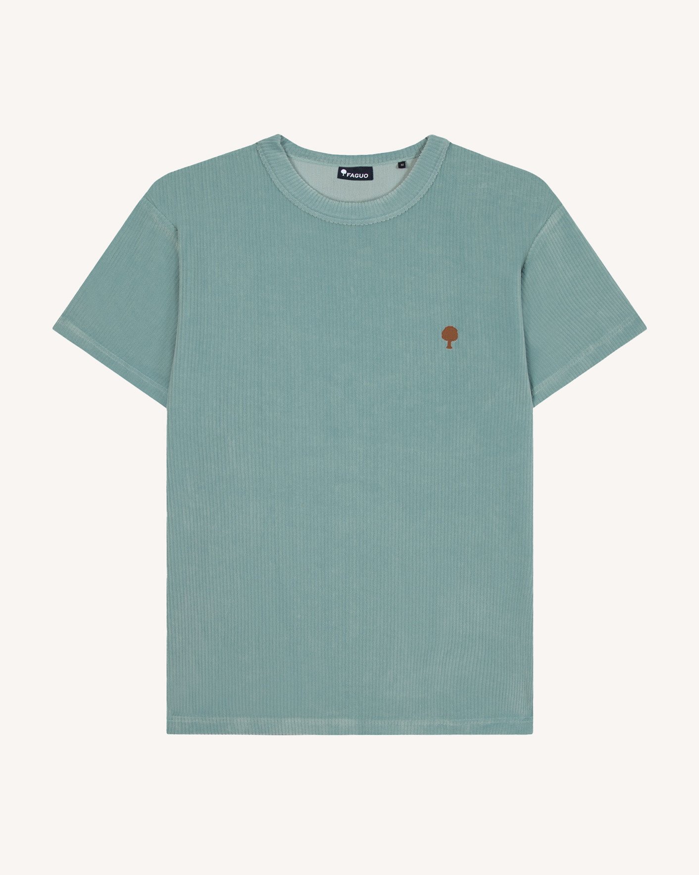 T-shirt bleu velours coton - LUGNY