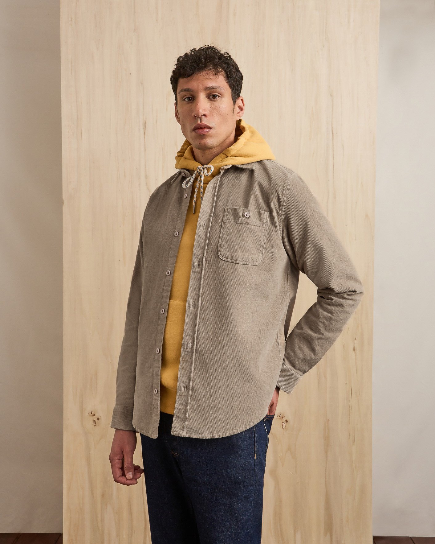 Chemise en velours beige clair - ONCA