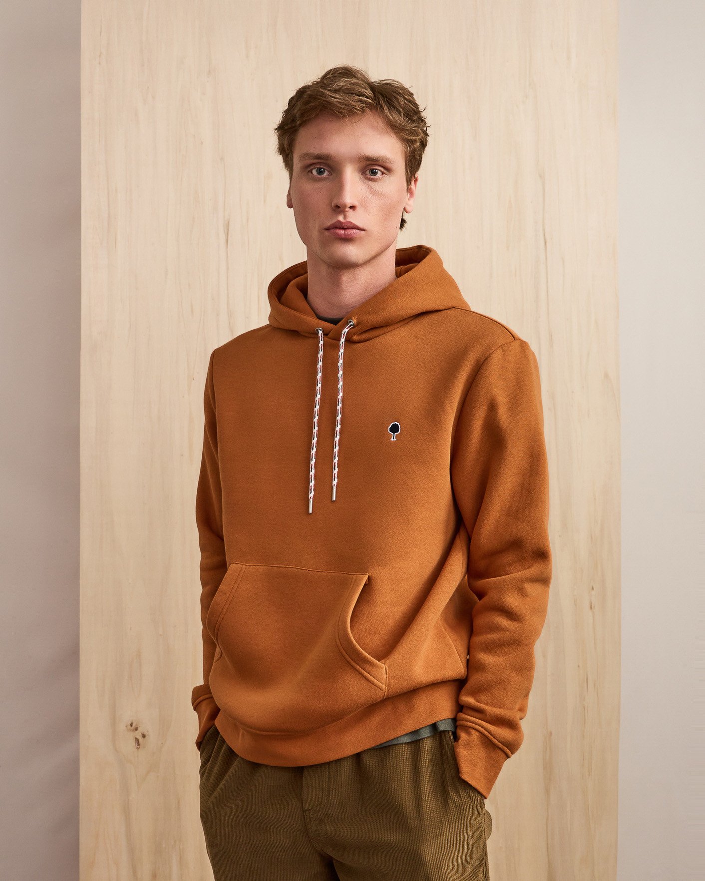 Sweat à capuche rouille coton - DIRAC