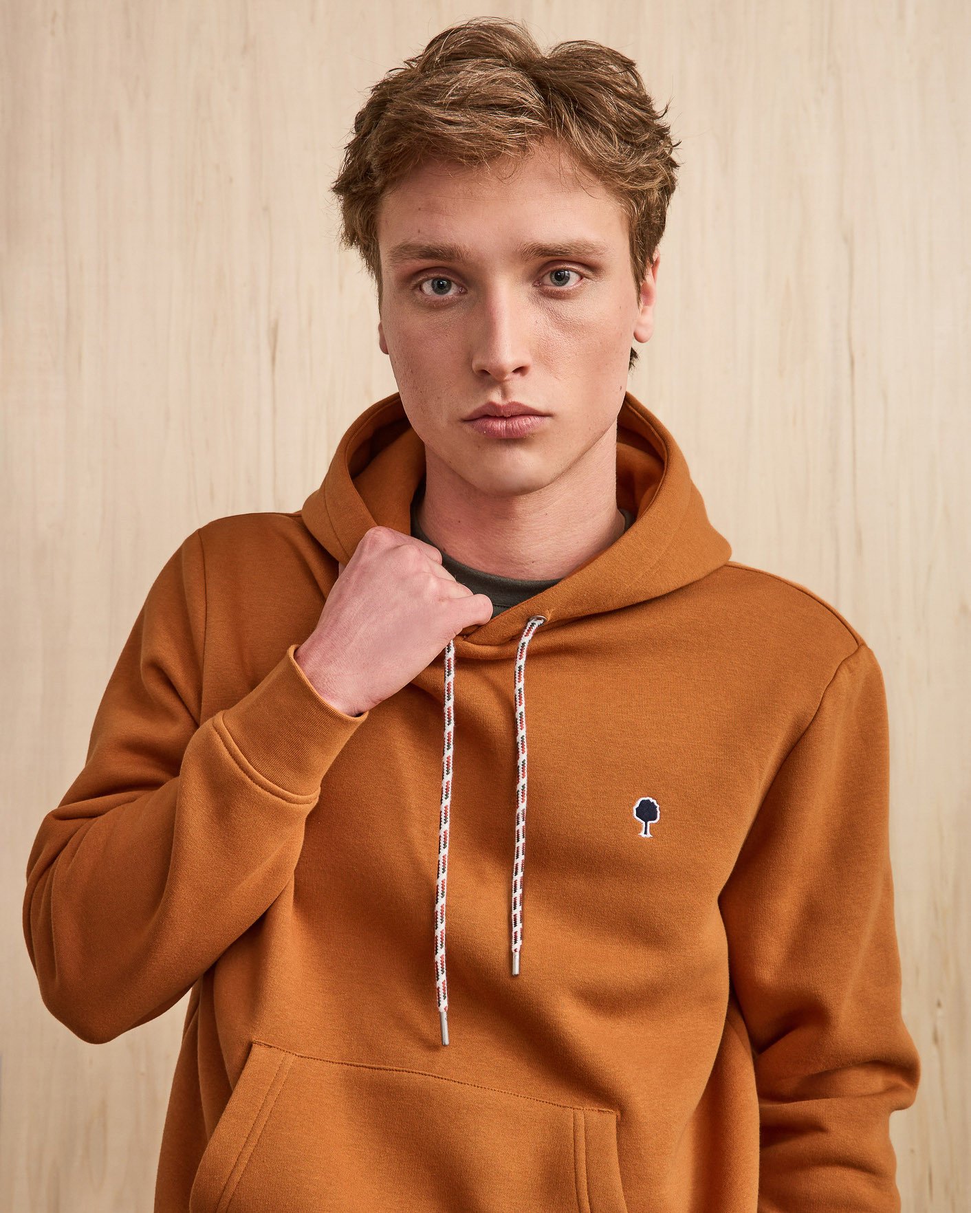 Sweat à capuche rouille coton - DIRAC