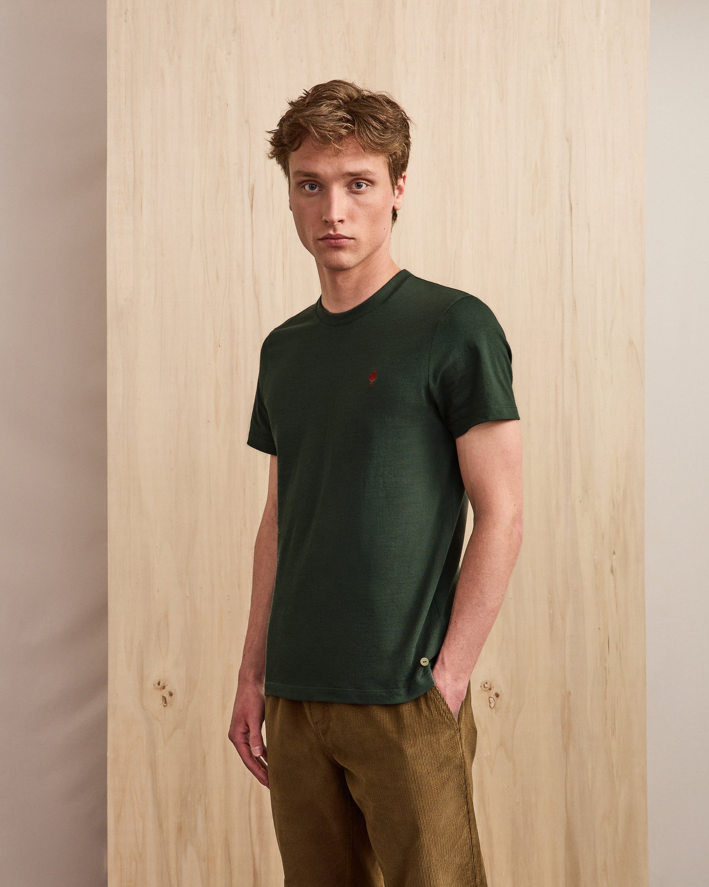 T-shirt vert foncé coton - ARCY