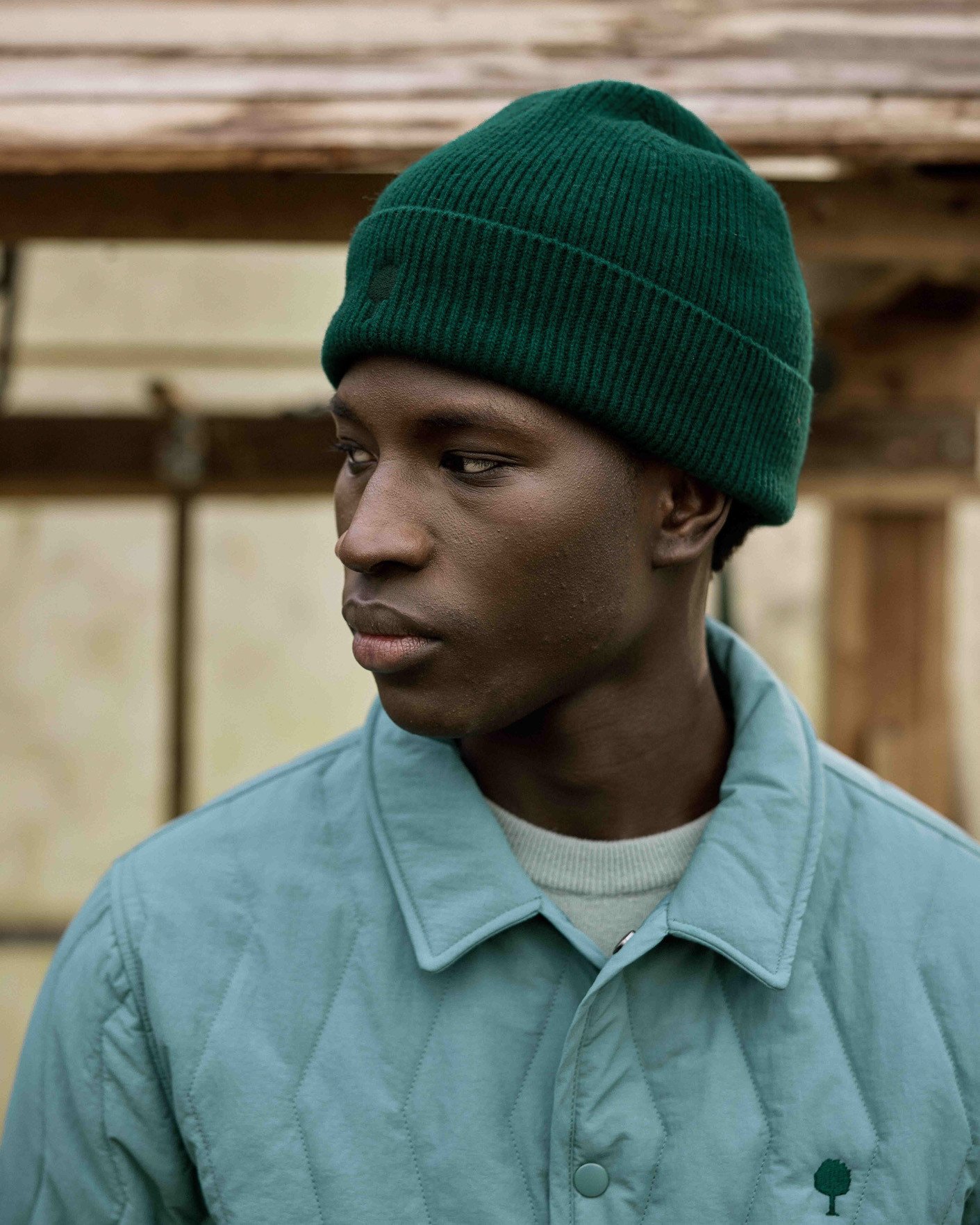 Bonnet vert sapin laine - BEANIE