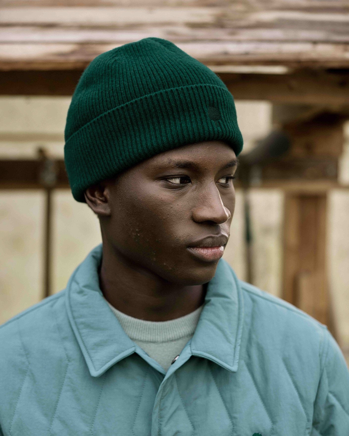 Bonnet vert sapin laine - BEANIE