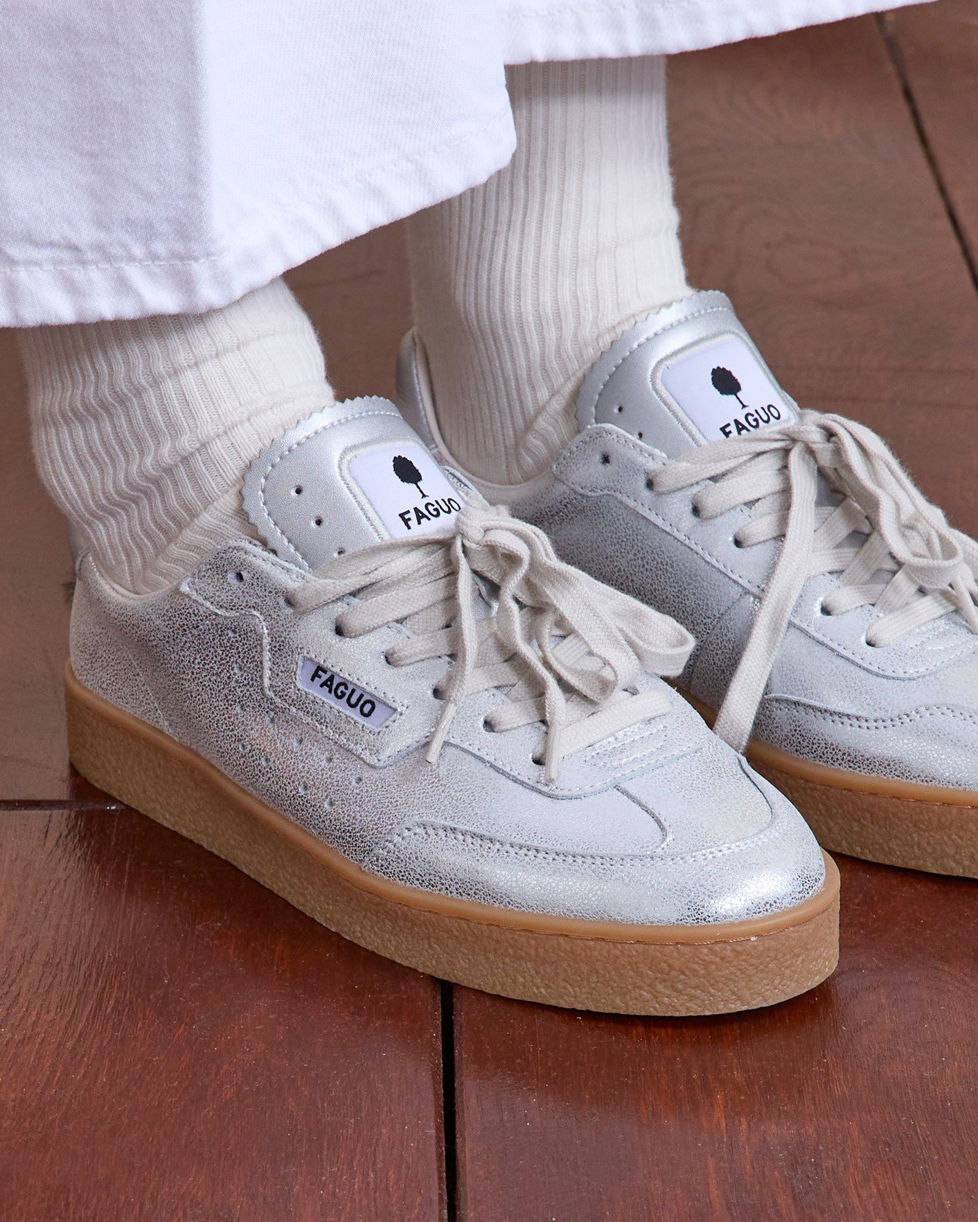 Baskets argenté cuir - LUMBO