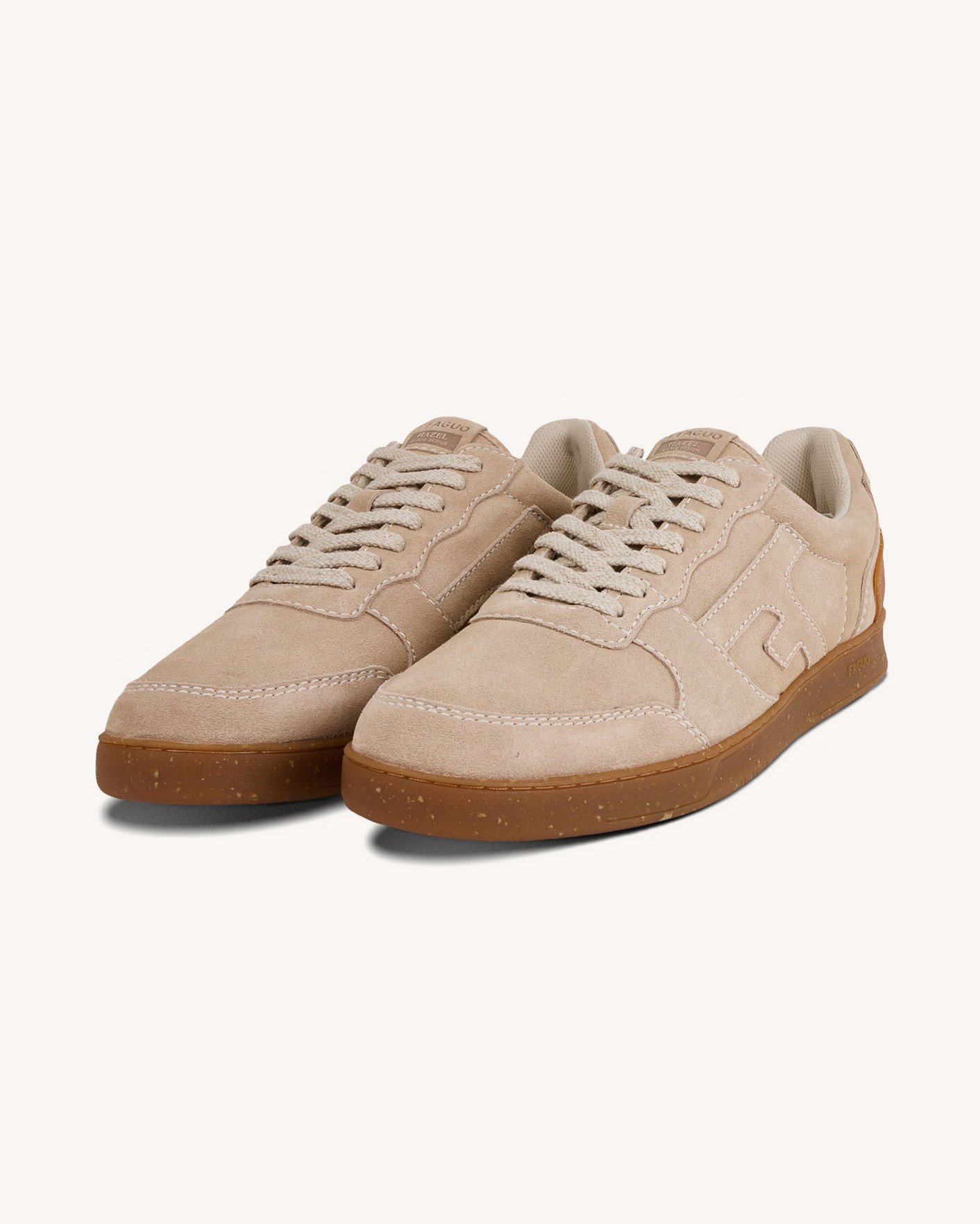 Baskets beige clair cuir & suède - HAZEL