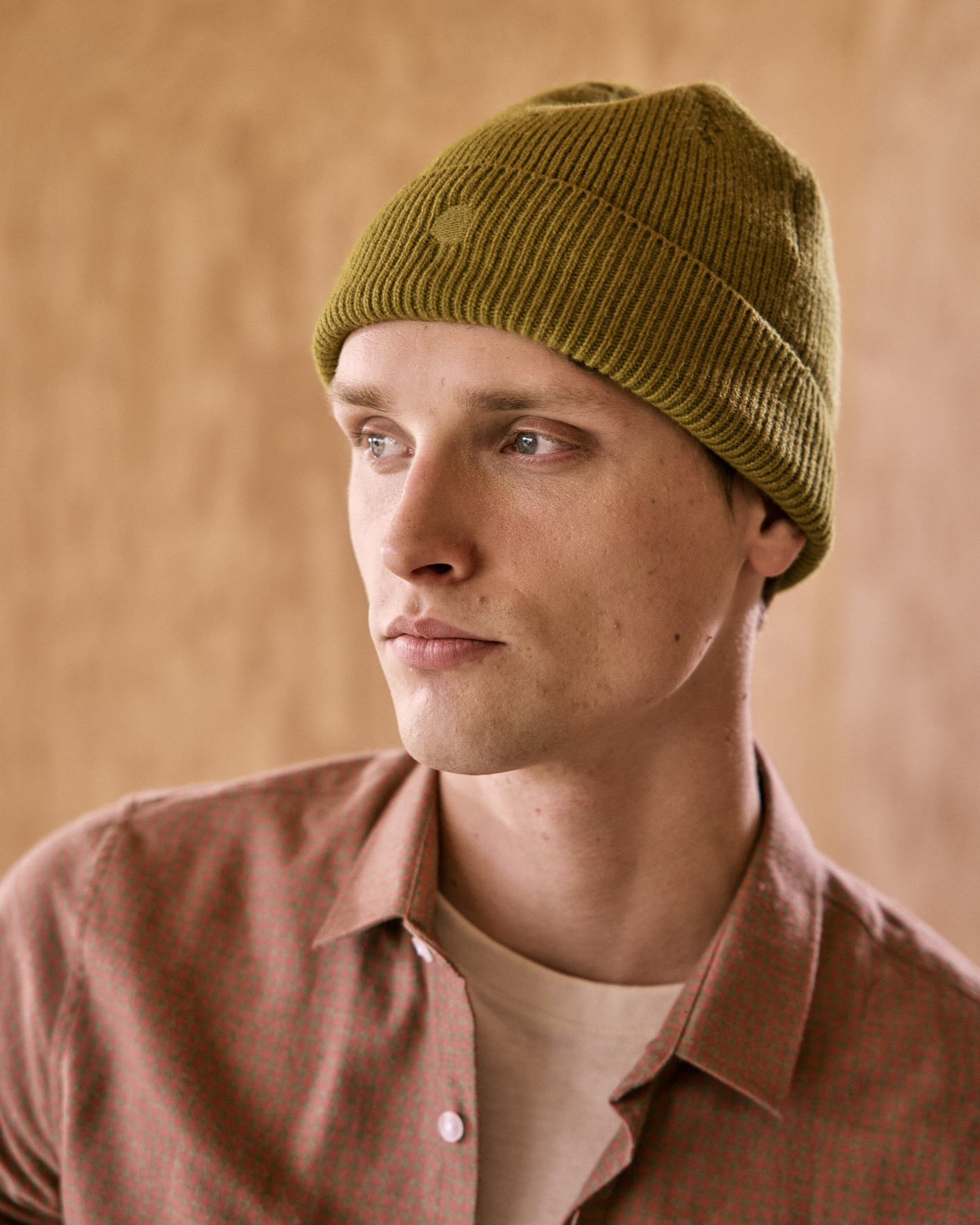 Bonnet vert olive laine - BEANIE