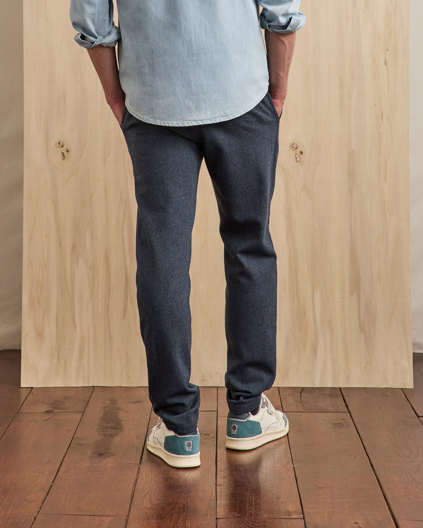 Pantalon coton marine grisé - DREUILLE