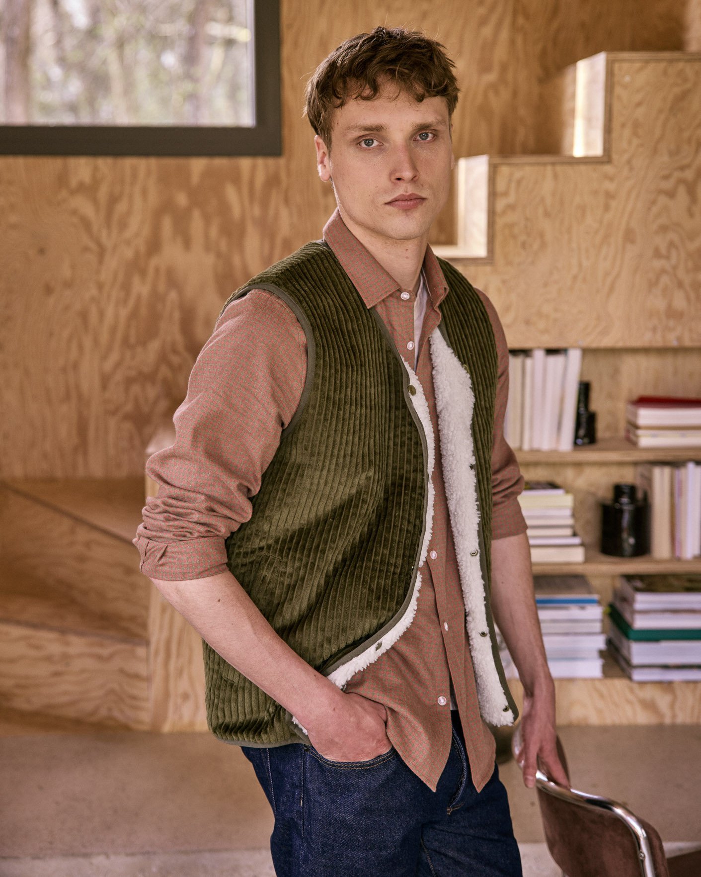 Veste sans manches coton vert olive foncé - ESTEREL