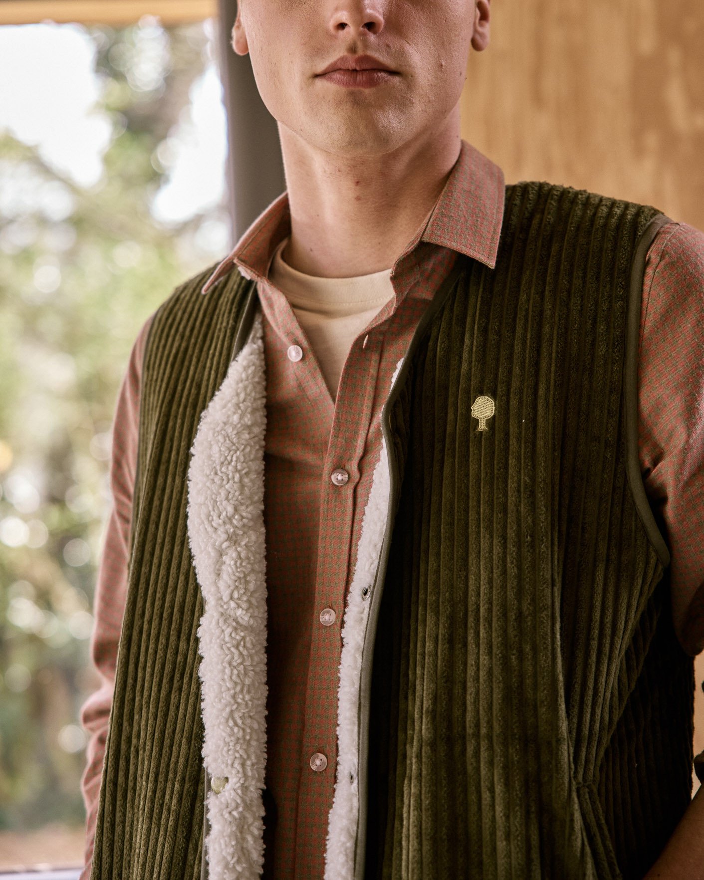 Veste sans manches coton vert olive foncé - ESTEREL