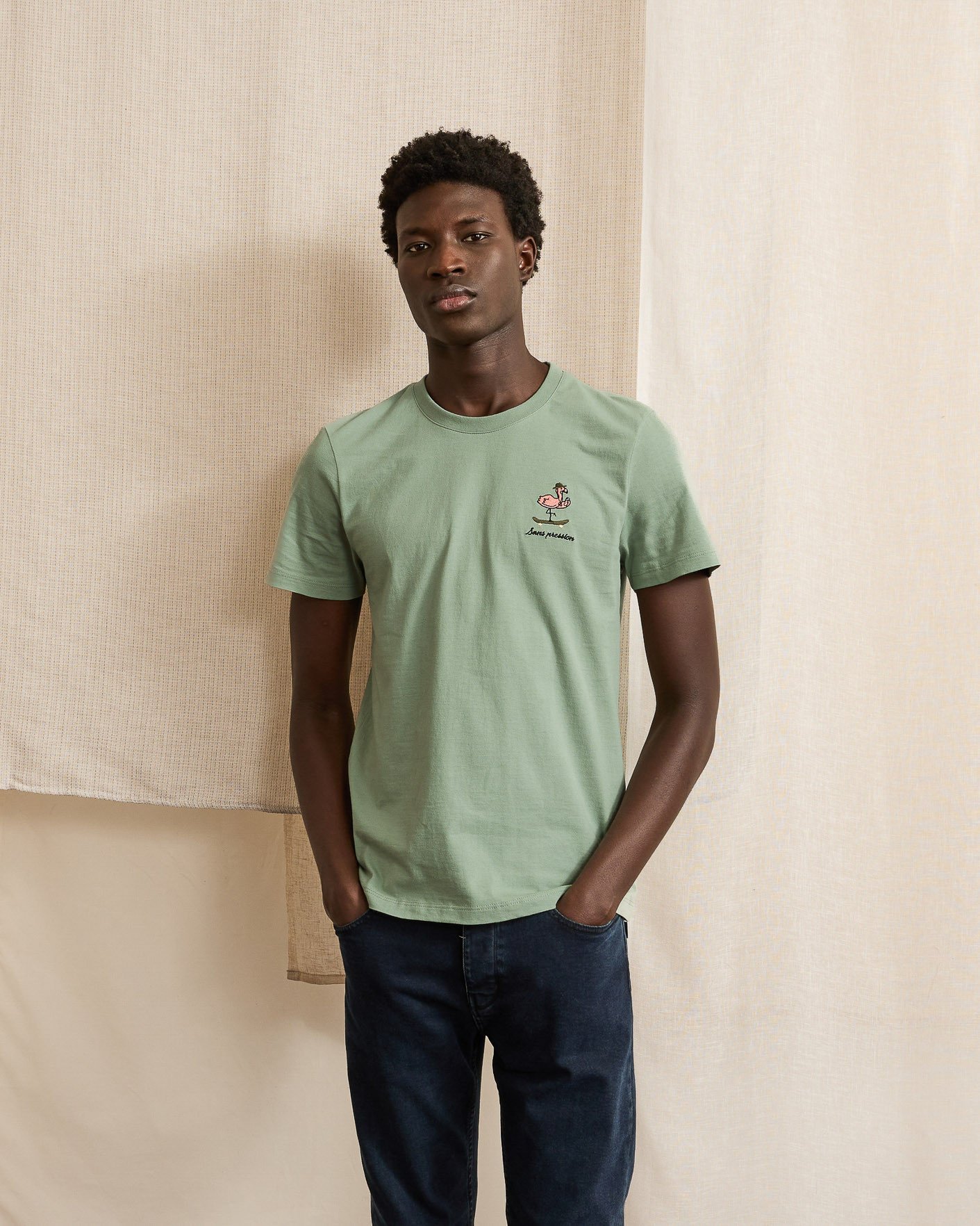 T-shirt vert clair coton - ARCY