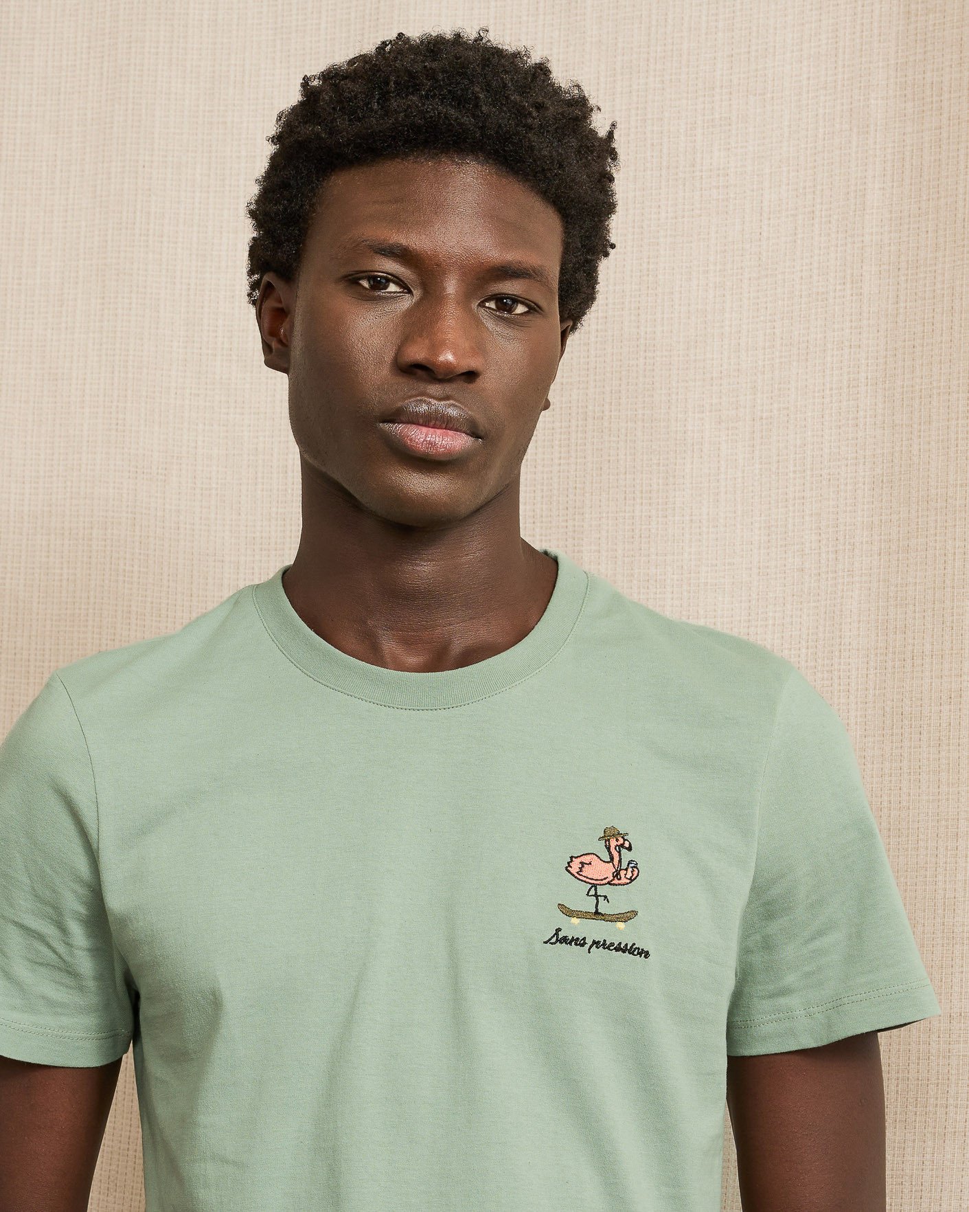 T-shirt vert clair coton - ARCY